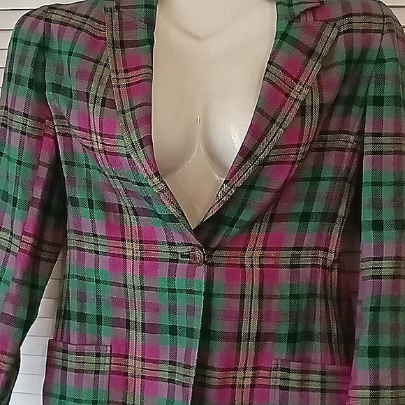 💋 SALE 90 s' vintage Emanuel Ungaro Paris linen jacket/blazer. - Picture 5 of 8